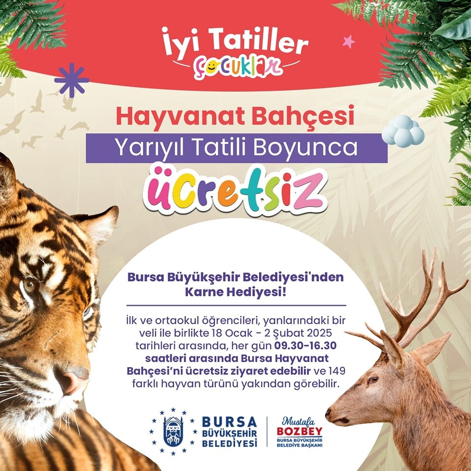 Bursa Büyükşehir Belediyesi’nden öğrencilere karne hediyesi 