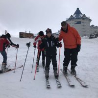 Öğrencilerin kayak heyecanı 