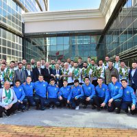 Şampiyona coşkulu karşılama 