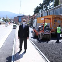 Tramvay yolunda hummalı çalışma 