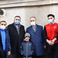 Milli güreşçiye  moral ziyareti  