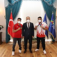 Tarih yazan sporculardan Başkan Aktaş’a ziyaret  