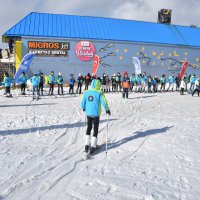 Öğrencilerin kayak heyecanı 
