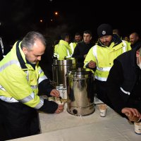 Ulaştıran ekibe, şantiyede moral ziyareti 