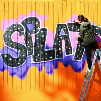 Duvarları tuvale dönüştüren şenlik 