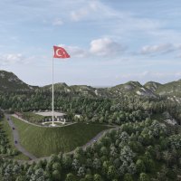 600 metrekarelik Türk bayrağı göklere çekildi 