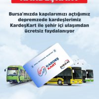 Bursa’da ulaşım depremzedelere ücretsiz 