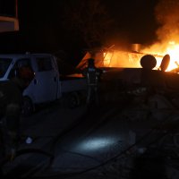 Enkazda çıkan yangını Bursa itfaiyesi söndürdü 