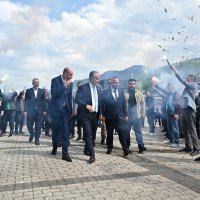 Büyükşehir işçisi bayram yaptı 