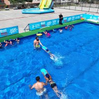 Okul bahçeleri havuzlarla şenlendi 