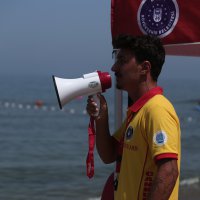 Mavi bayraklı plajda jet skili tatbikat 