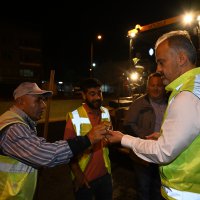 Ankara yolunda gece mesaisi sürüyor 