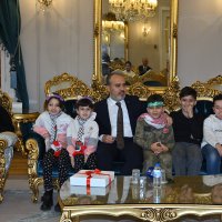 Filistinli çocuklardan Başkan Aktaş’a ziyaret 