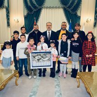 Filistinli çocuklardan Başkan Aktaş’a ziyaret 