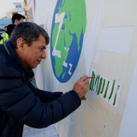 Boya fırçalarıyla Gazze'ye dikkat çektiler 