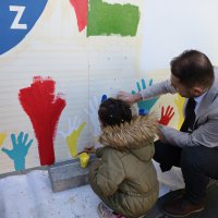 Boya fırçalarıyla Gazze'ye dikkat çektiler 