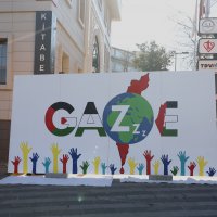 Boya fırçalarıyla Gazze'ye dikkat çektiler 