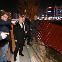 Göçen yolda çalışma başladı 