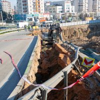 Göçen yolda çalışma başladı 