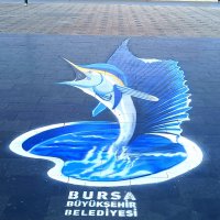 Bursa sokaklarında 3 boyutlu sanat 