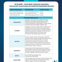 Bursa'da planlı su kesintileri 