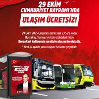 29 Ekim’de toplu ulaşım ücretsiz 