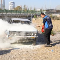 Otobüs şoförlerine yangın söndürme eğitimi 