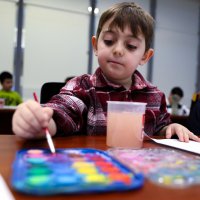 Çocuklar bir günlüğüne ressam oldu 