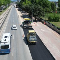 İstanbul Yolu'nda hummalı asfalt çalışması 