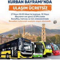 Bursa’da Kurban Bayramı boyunca ulaşım ücretsiz 