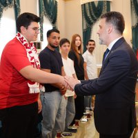 Başkan Vekili Biba, şampiyon marşın bestecilerini ağırladı 