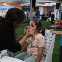 Festivalde çocuklar hem eğlendi hem spor yaptı