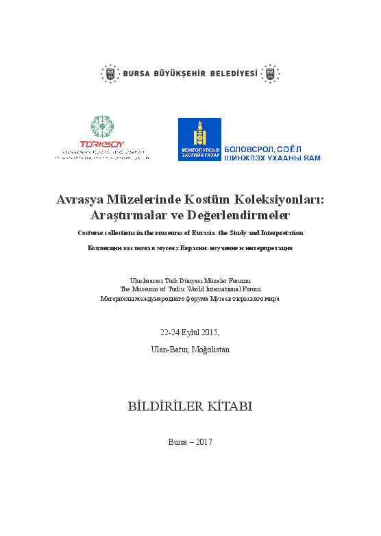 AVRASYA MÜZELERİNDE KOSTÜM KOLEKSİYONLARI: Araştırmalar ve Değerlendirmeler